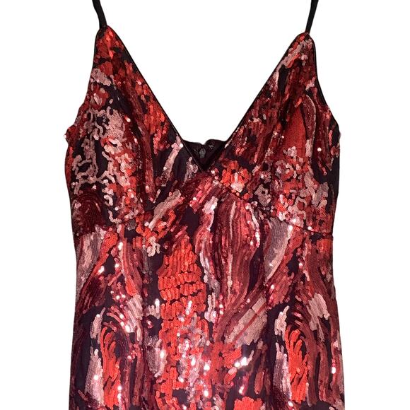 Lulu's Red Multi Sequin Midi Dress in Red sz S NWOT - Picture 7 of 13